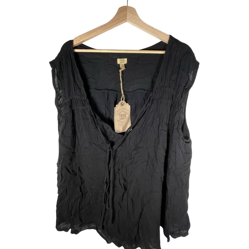 True Craft Women's Sleeveless Shirt Black‎ Size Soft Shop 2x New with Tags